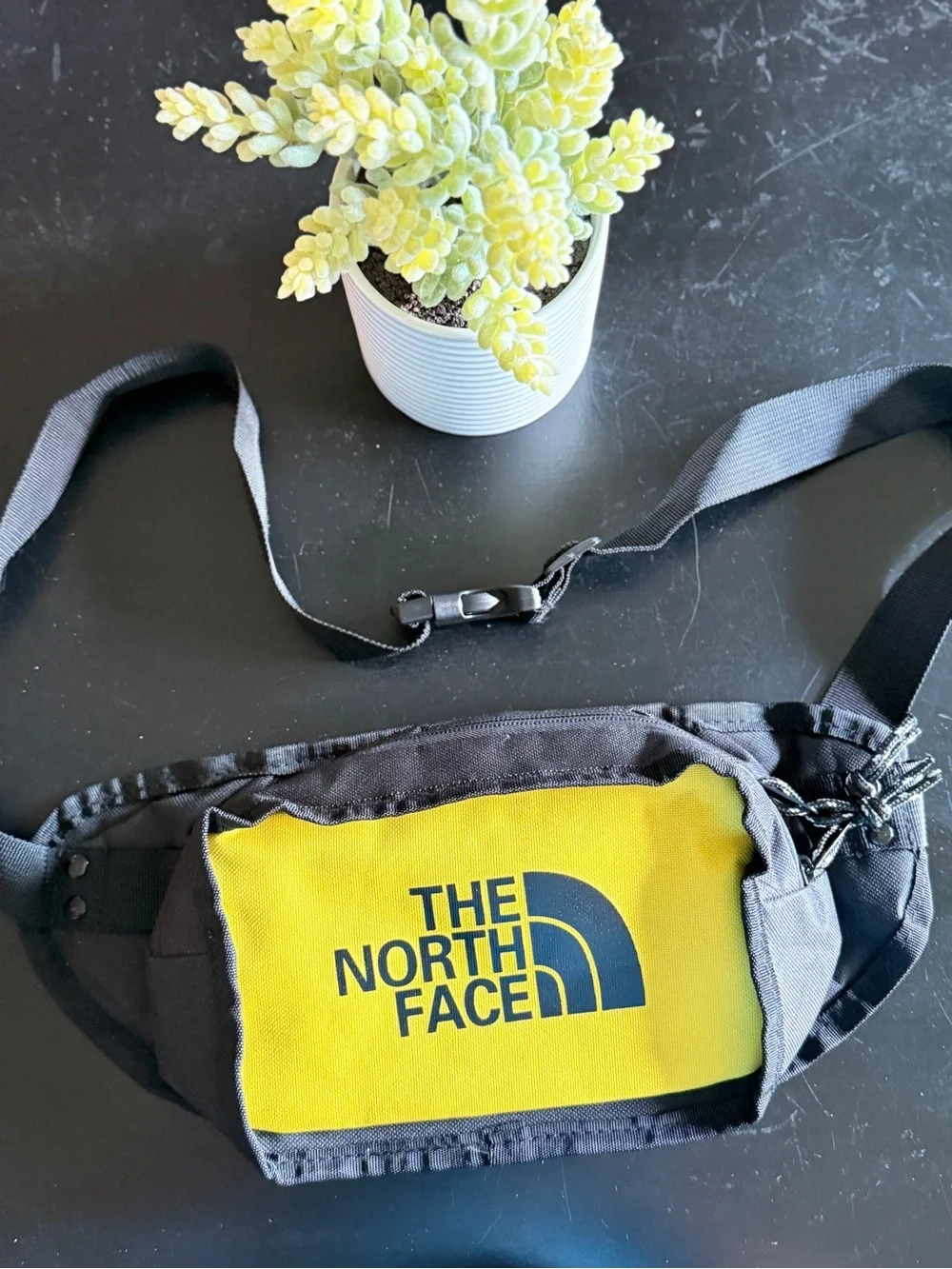 The North Face Yellow and Black Belt Bag
